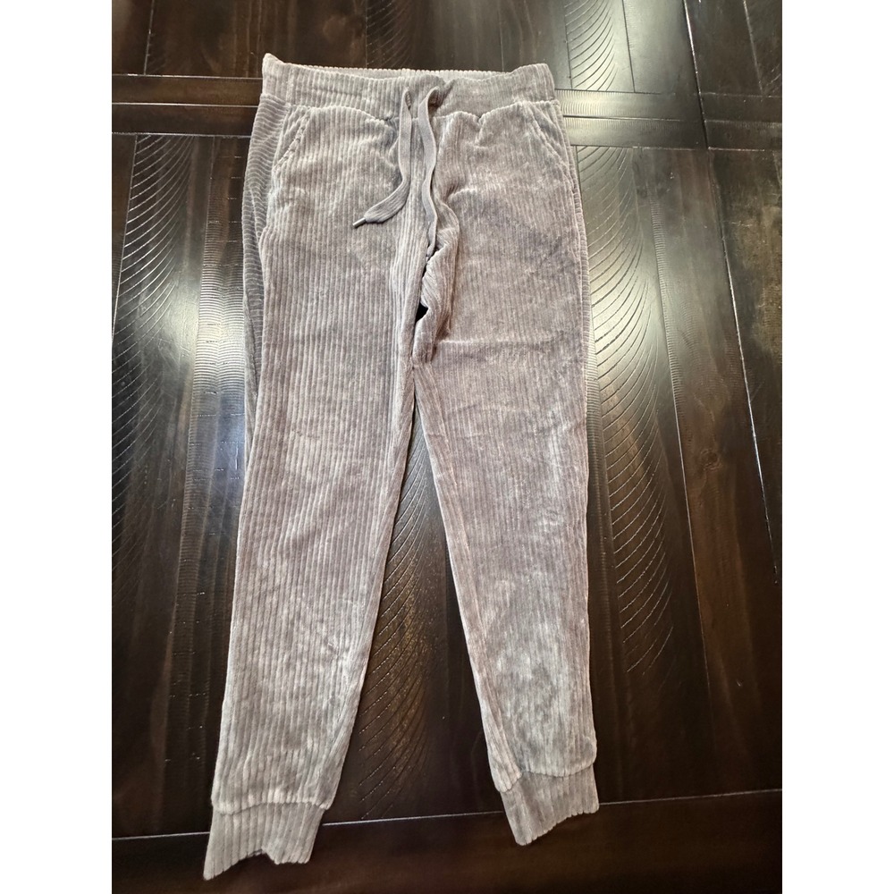 Zella Women Grey Corduroy Joggers Drawstring Lounge Pants Size Medium